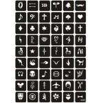 Sabloane de corp pentru tatuaje temporare Henna SHT062, set 54 bucati